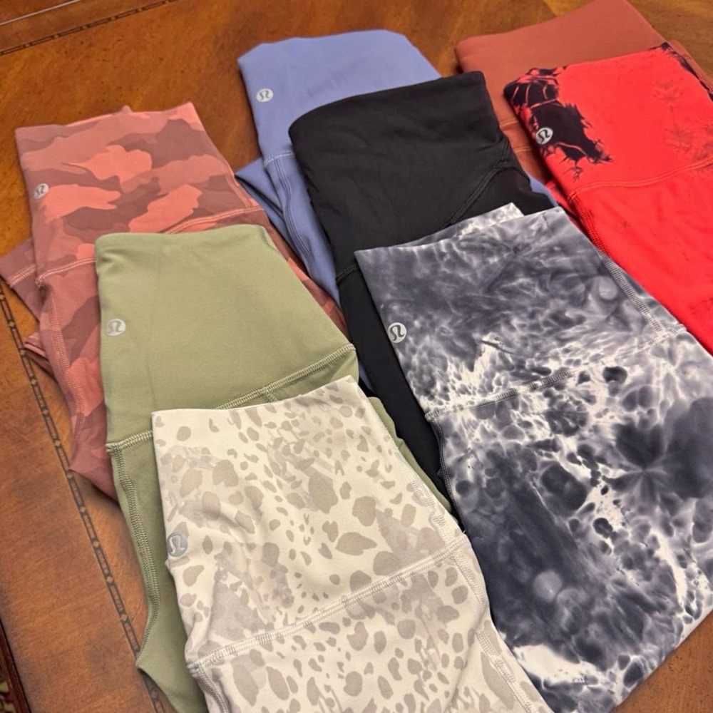 lululemon athletica Black and Red Leggings Performance Wear